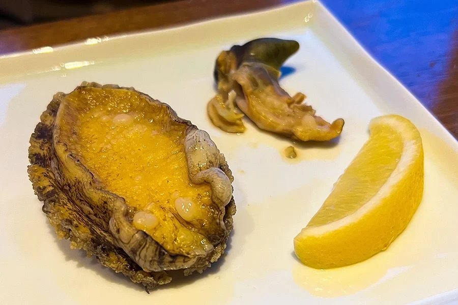THE SHINRA夕食　魚介料理　鮑