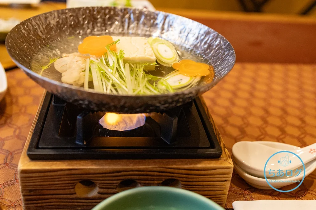 坐漁荘の朝食 鍋