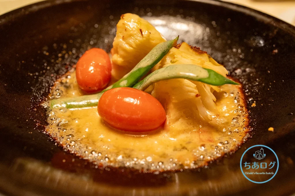 高原のホテルラパン　夕食　キャベツのステーキ