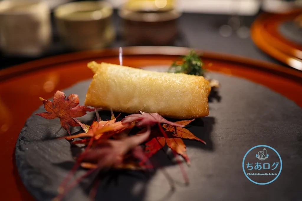 BOSCAGE Kariyaの夕食 白子の春巻き