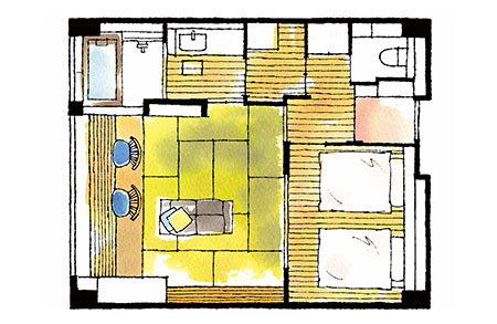 鴨川館7F・ビューカウンタタイプ間取り