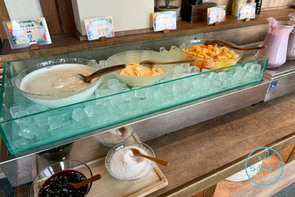 THE KEY HIGHLAND NASU 朝食 南ヶ丘牧場のガーンジィゴールデンヨーグルトやチーズムース