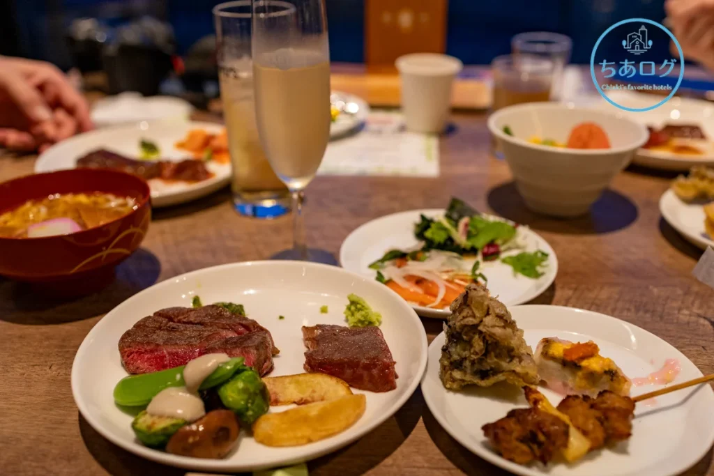 THE KEY HIGHLAND NASU スパークリングワインと共に少しずつ多様な料理を楽しむ、大人なビュッフェの盛り付け